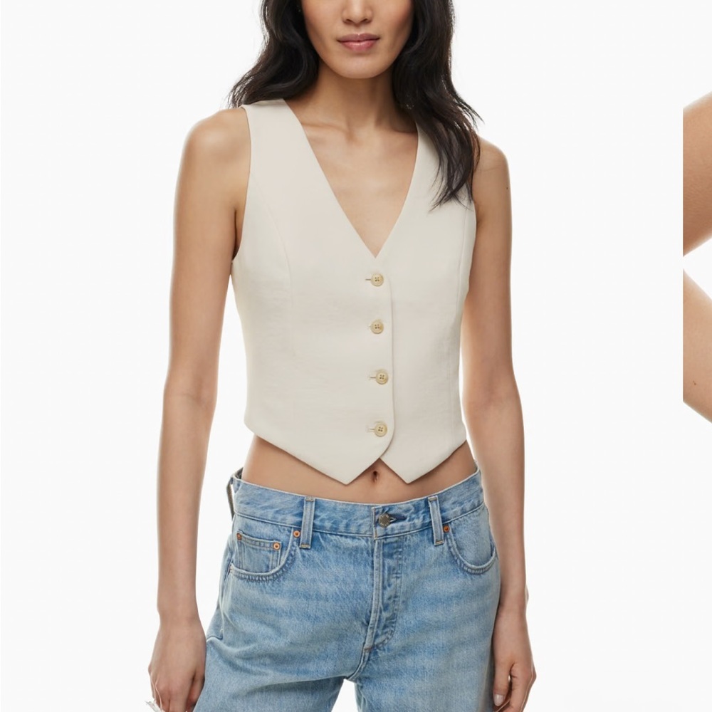 Wilfred Beige Button-Down Vest Top